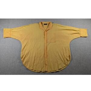 Dilemma Women Top One Size Oversize Lightweight Lagenlook Button Front Round Hem